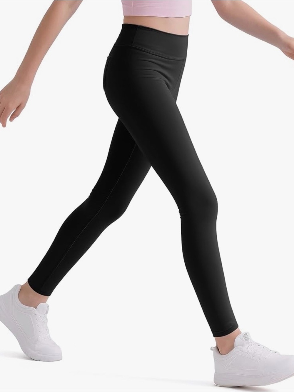 Kids High-Waist Black Active Leggings